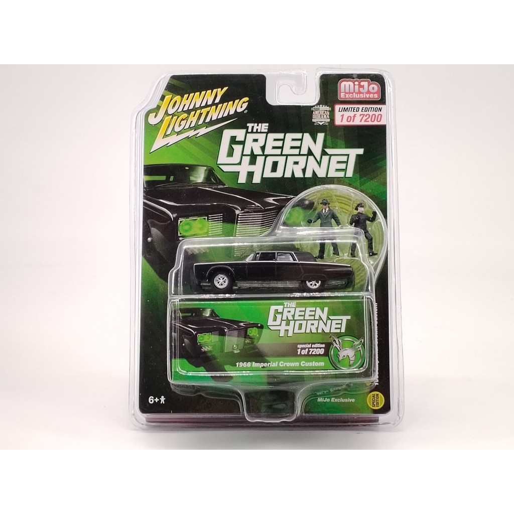 Johnny Lightning 1/64 Chrysler Green Hornet + ตุ๊กตาสีดํา 129 JL001
