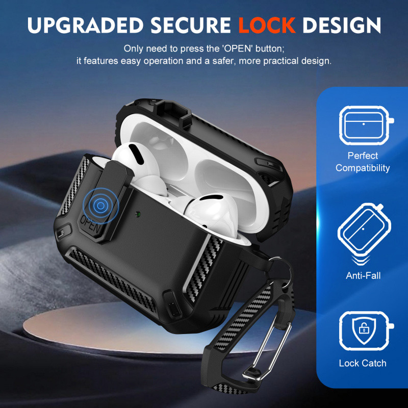 แอร์พอร์ด Case พร้อมล็อคความปลอดภัย Airpod สําหรับ Airpods Pro3 2025 4 Anc Pro 3 2 1 Pro2 ปลอก 2rd 3