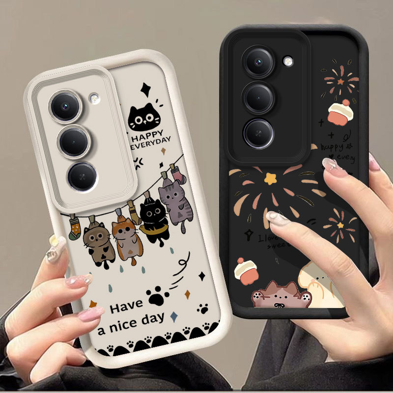 สําหรับ Xiaomi Redmi 15 / 15C 4G 5G ปลอกแฟชั่นคู่น่ารักการ์ตูนแมวปกหลังสําหรับ Redmi 15C 15c ซิลิโคนอ่อนนุ่ม TPU กันกระแทกหรูหราป้องกันกรณี