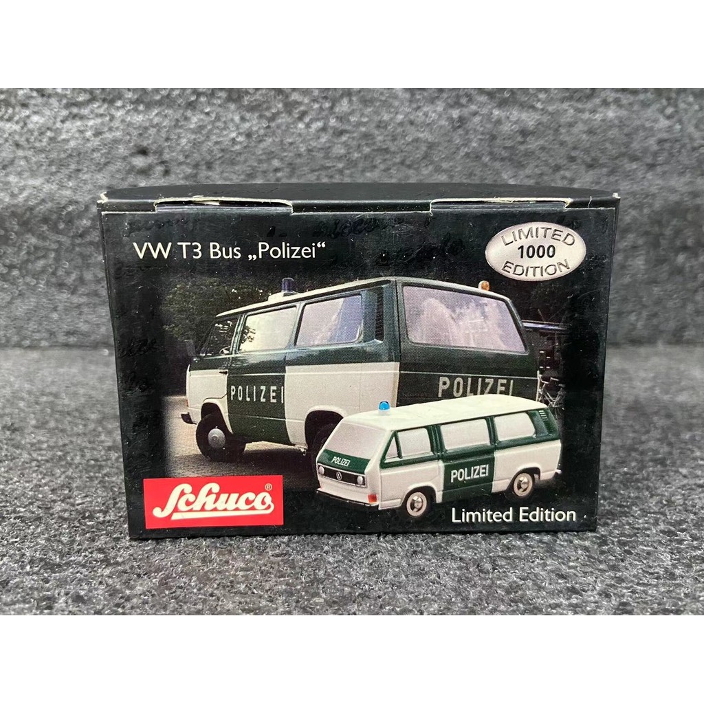 Schuco Schuco 1: 87 Volkswagen Bus T3 รถตํารวจ Limited Edition Piccolo 1/90 โมเดลรถโลหะผสม As Seen ใ