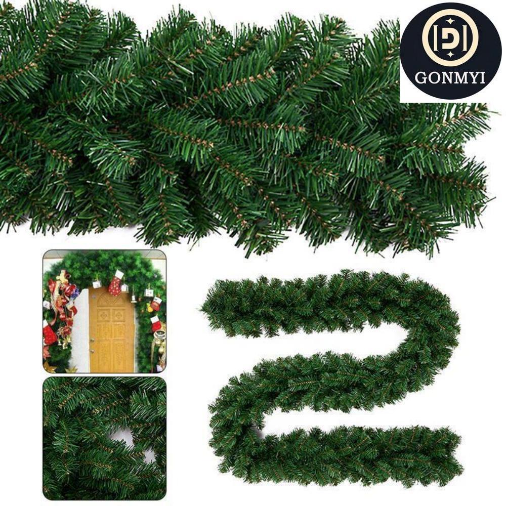 GONMYI ต้นสนหวายเทียม, ตกแต่งคริสต์มาส LED จําลอง Garland พวงหรีดตกแต่ง, แขวนเครื่องประดับพร้อมไฟ 2.7M ต้นสนคริสต์มาสหวายสําหรับตกแต่งคริสต์มาส