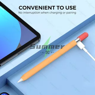 เคสสำหรับ Apple Pencil 1st 2nd 3th Pencil Pro บางเฉียบ ฝาครอบป้องกันซิลิโคน เข้ากันได้กับการชาร์จแบบแม่เหล็ก แตะสองครั้ง