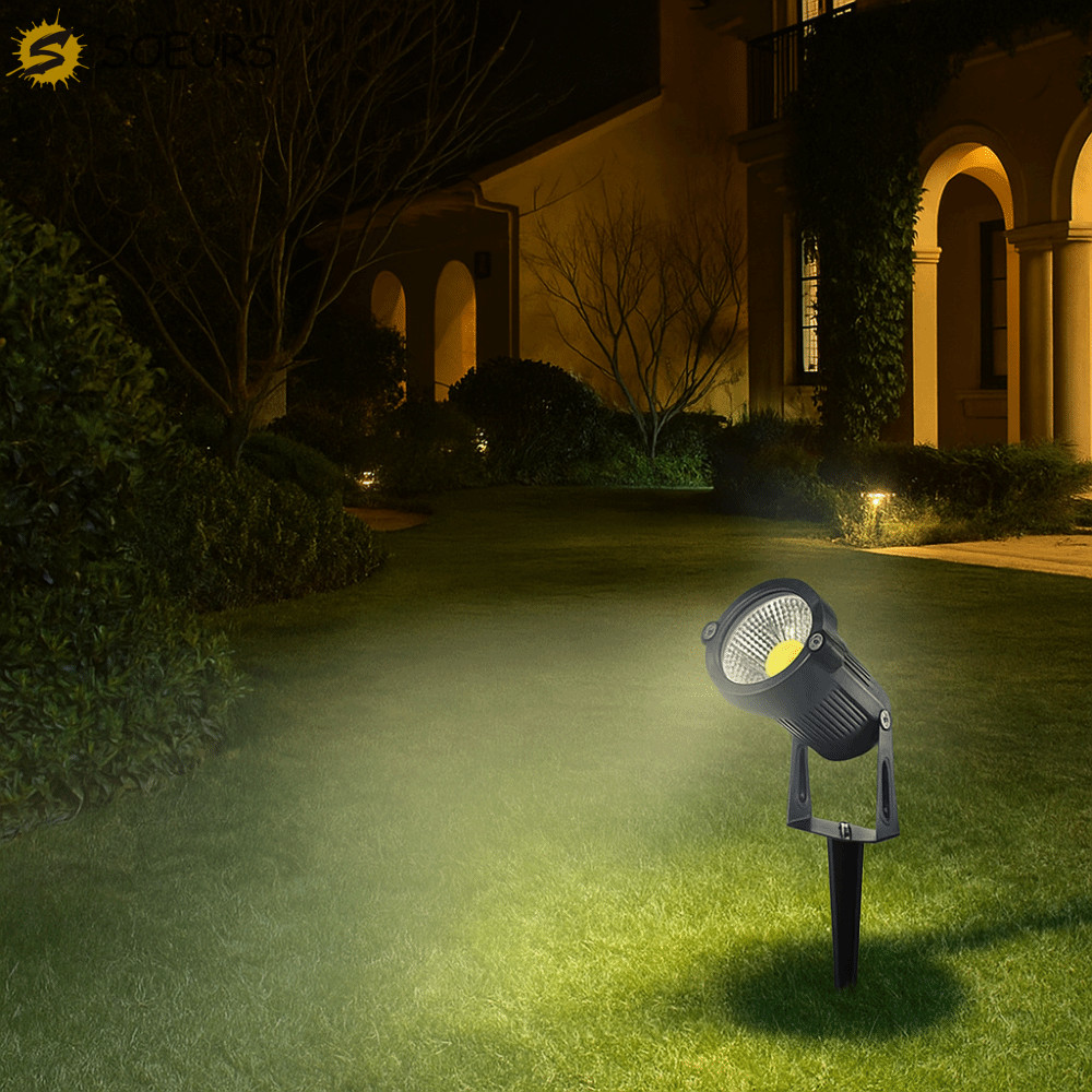 SOEURS LED ไฟสนามหญ้า,กันน้ํา 3/5W Landscape Spike Spotlight, Greening Light ความสว่างสูงประหยัดพลัง