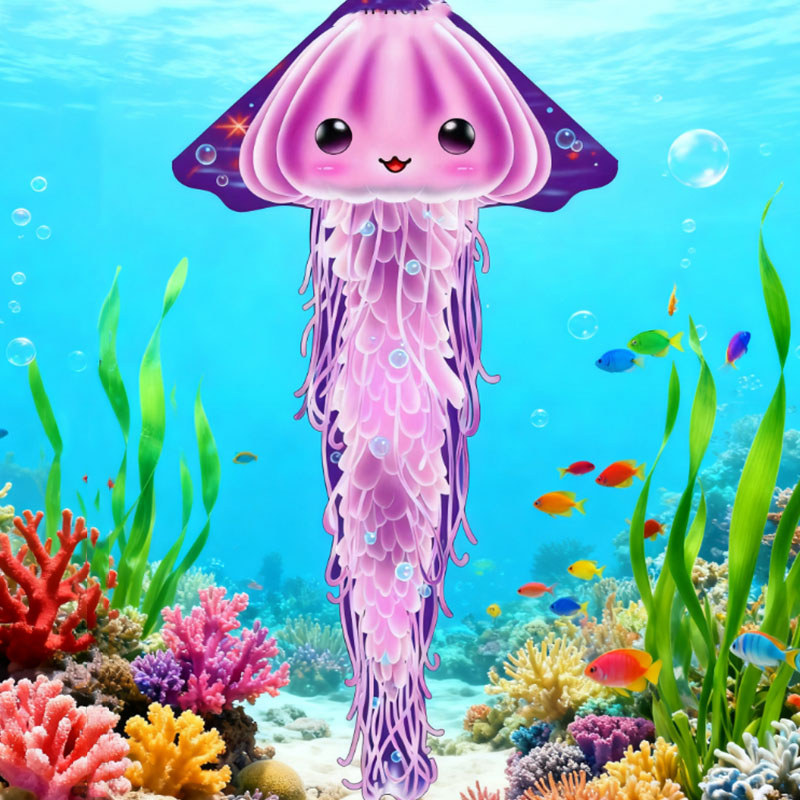 ว่า วแมงกะพรุน แมงกะพรุนสี   แมงกะพรุน   ว่า ว   ของเล่นกลางแจ้ง   ของเล่นเด็ก และกิจกรรมกลางแจ้ง  สําหรับเด็ก ของเล่น - รูปที่ 5