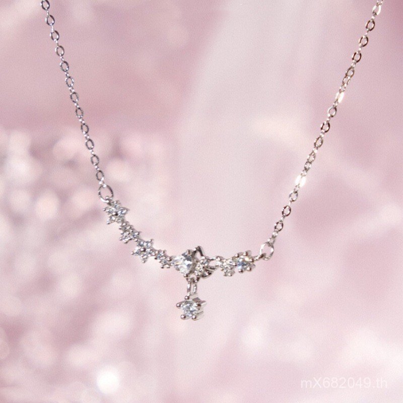 สร้อยคอจี้สเตอร์ลิงซิลバー S925 ออกแบบเฉพาะตัวและหวานJV2S เหมาะสำหรับทุกรูปแบบการแต่งตัว