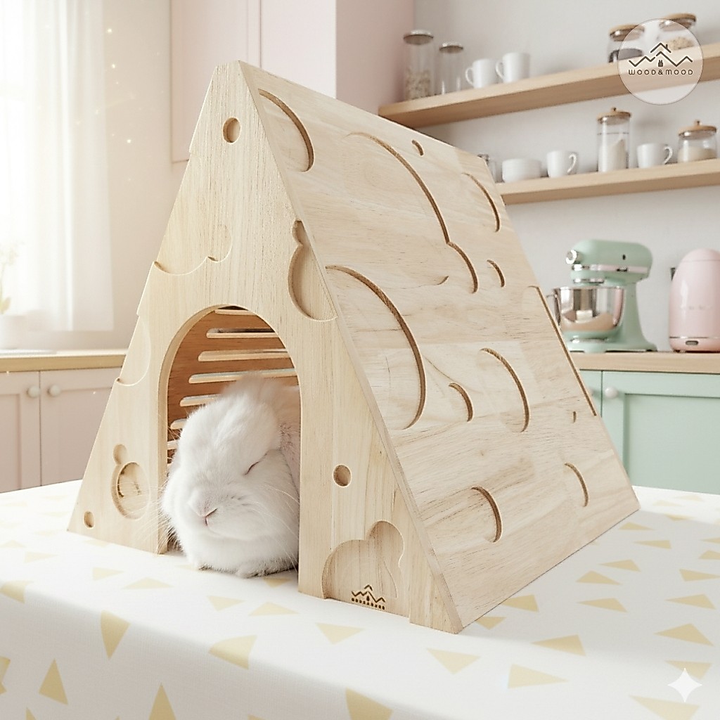 บ้านกระต่าย รุ่น CHEESE HOUSE บ้านชีส [WOOD&MOOD]