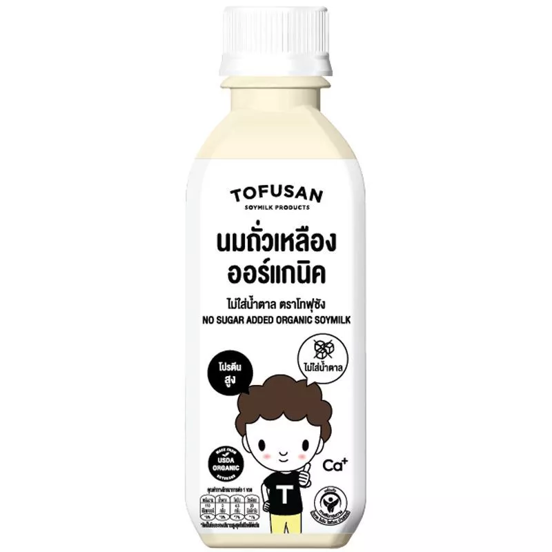 โทฟุซังน้ำนมถั่วเหลืองออร์แกนิคไม่ผสมน้ำตาล 250มล. Tofusan Organic Soymilk No Sugar 250ml. [บาร์โค้ด 8858820100378]