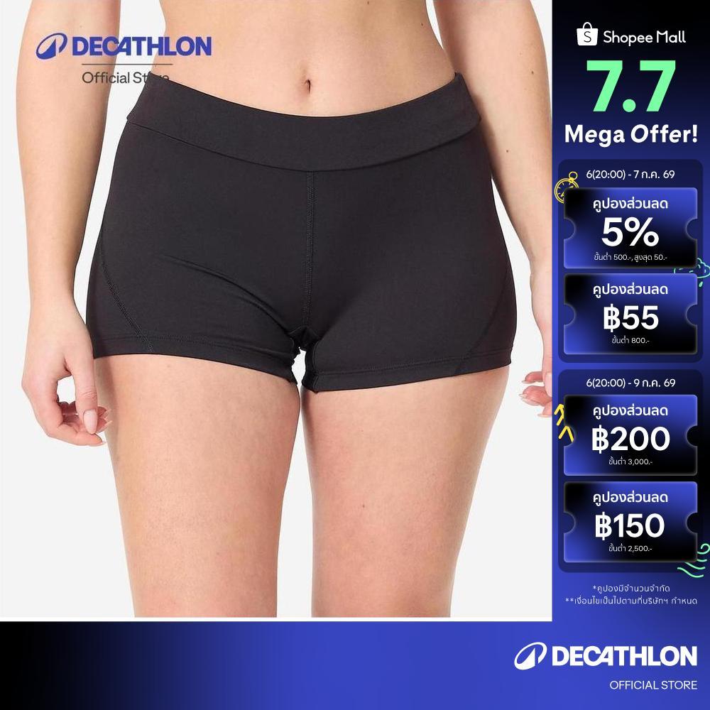Decathlon Women'S Swimsuit Bottoms Shorty กางเกงทรงบ็อกเซอร์ผู้หญิงสำหรับออกกำลังกายในน้ำ - Black