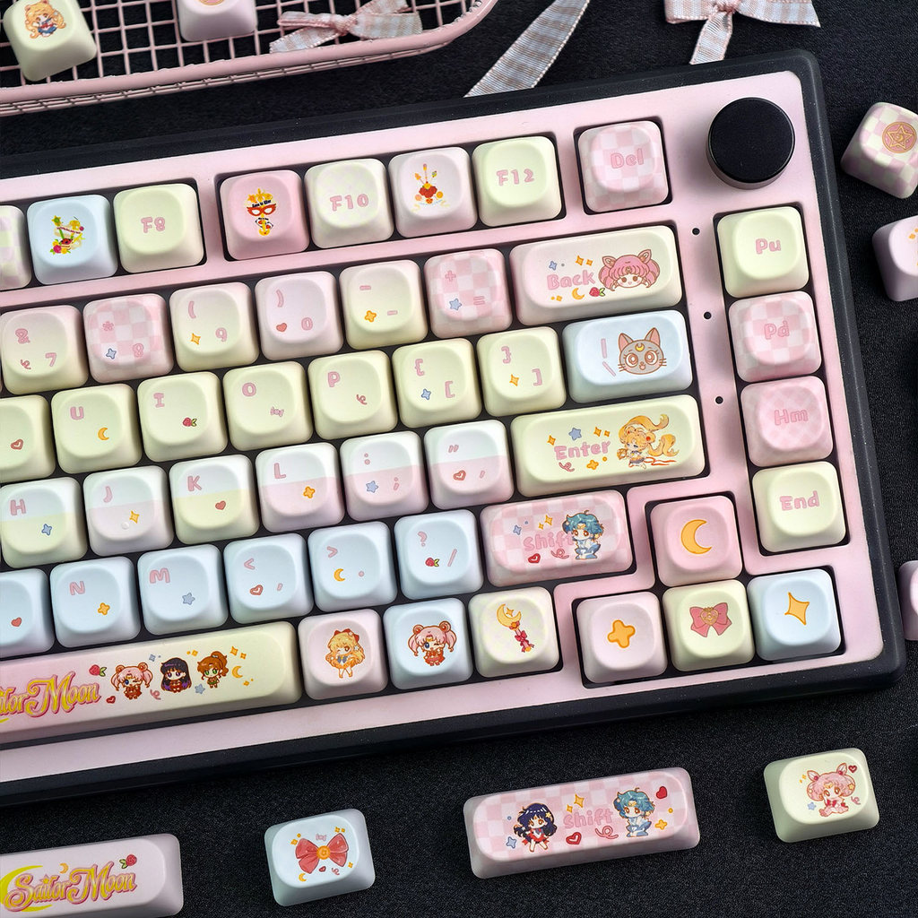 MAIMOOO Tsukino Usagi Keycap MOA/Cherry Profile PBT EN/TH/ZHUYIN/KR Mechanical Keycaps Dye Sublimati