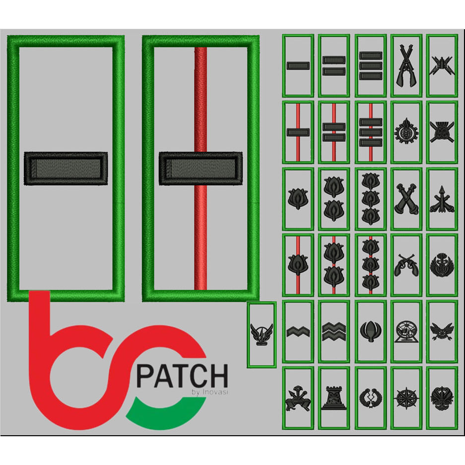 BCPT08 LETDA/LETTU/CAPTEN/MAYOR/LETKOL/KOL CORP LOGO RANK TNI-AD PATCH EMBROIDERY PDH-PDL-PDU