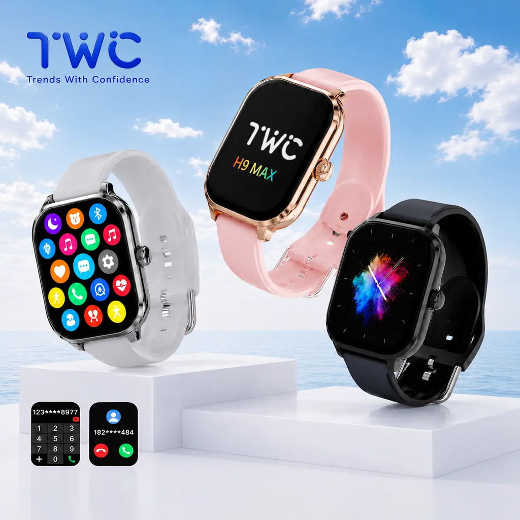 สมาร์ทวอทช์, H9 Max, สำหรับผู้ชายและผู้หญิง, นาฬิกาสปอร์ต, หน้าจอนาฬิกาขนาด 2.01 นิ้ว, รองรับการโทรด