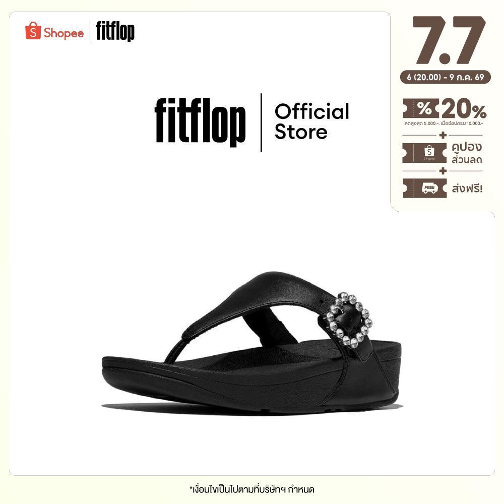 FITFLOP LULU CRYSTAL-BUCKLE TOE-POST รองเท้าแตะแบบหูหนีบผู้หญิง รุ่น E1D-090 สี BLACK