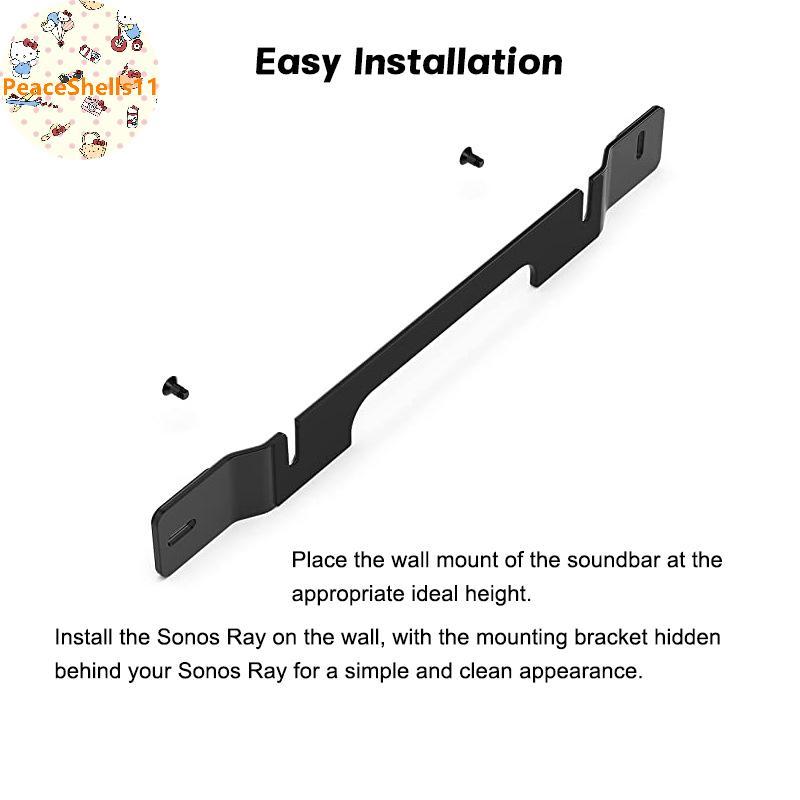 PeaceShells Soundbar Wall Mount Braet ลอยสไตล์ติดตั้ง Braet อุปกรณ์เสริมสําหรับ Sonos Ray Soundbar M