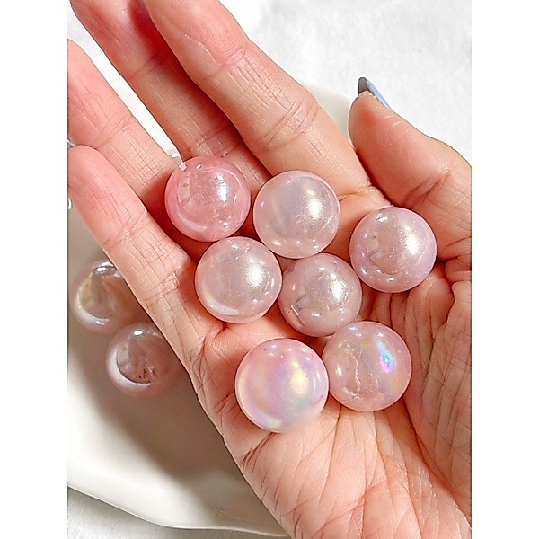 Angel Aura Rose Quartz Mini Crystal Sphere