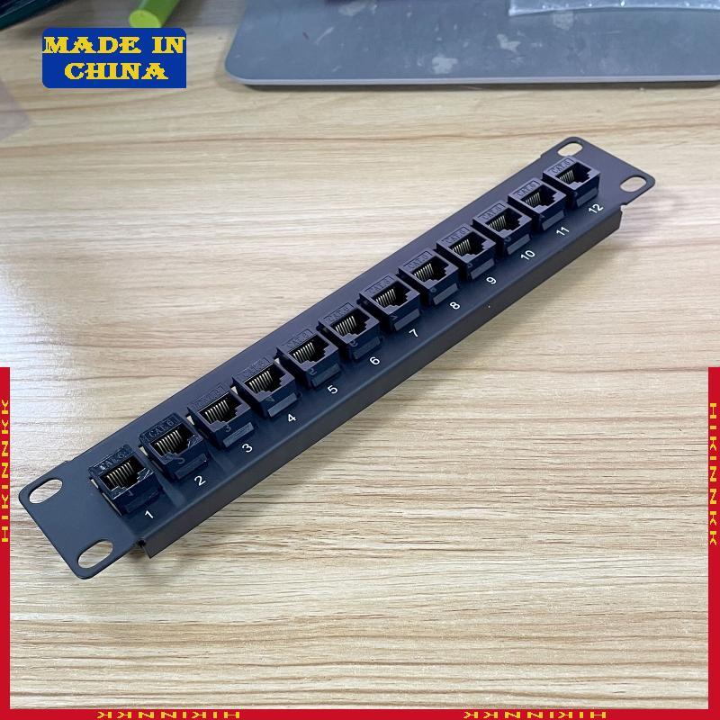 HIK 12-Port CAT6 แผงแพทช์โล่ RJ45 10G Ready Metal Housing Color-Coded Labeling สําหรับ T568A และ T56