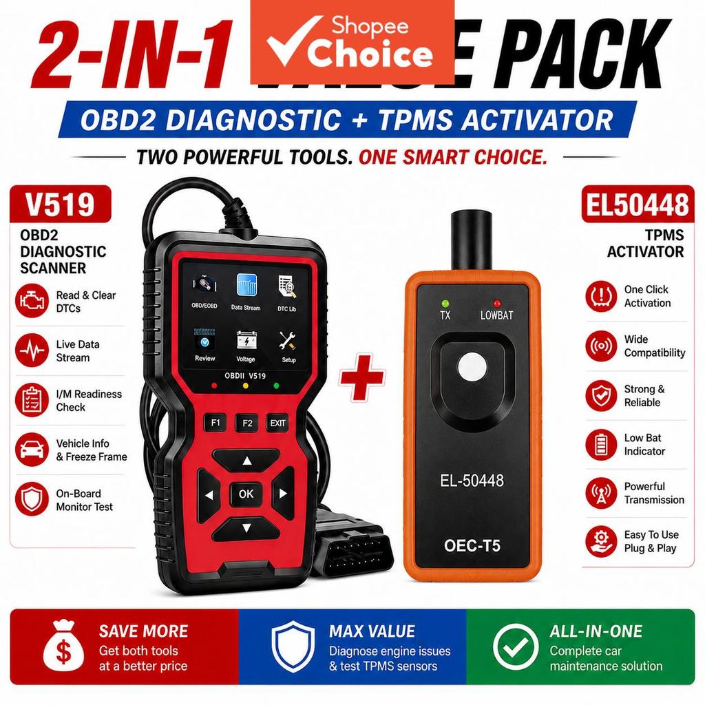 Universal Obd2 Scanner V519 Tpms รีเซ็ตเครื่องมือเครื่องอ่านรหัส El50448