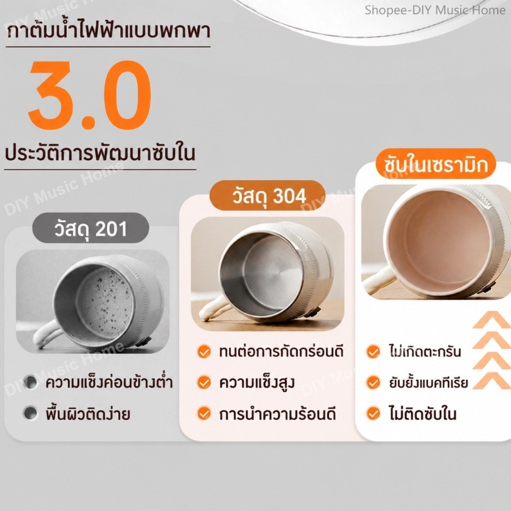 หม้อตุ๋นไฟฟ้าอเนกประสงค์อัตโนมัติ รุ่นอัจฉริยะ 800 มล. รูปที่ 7