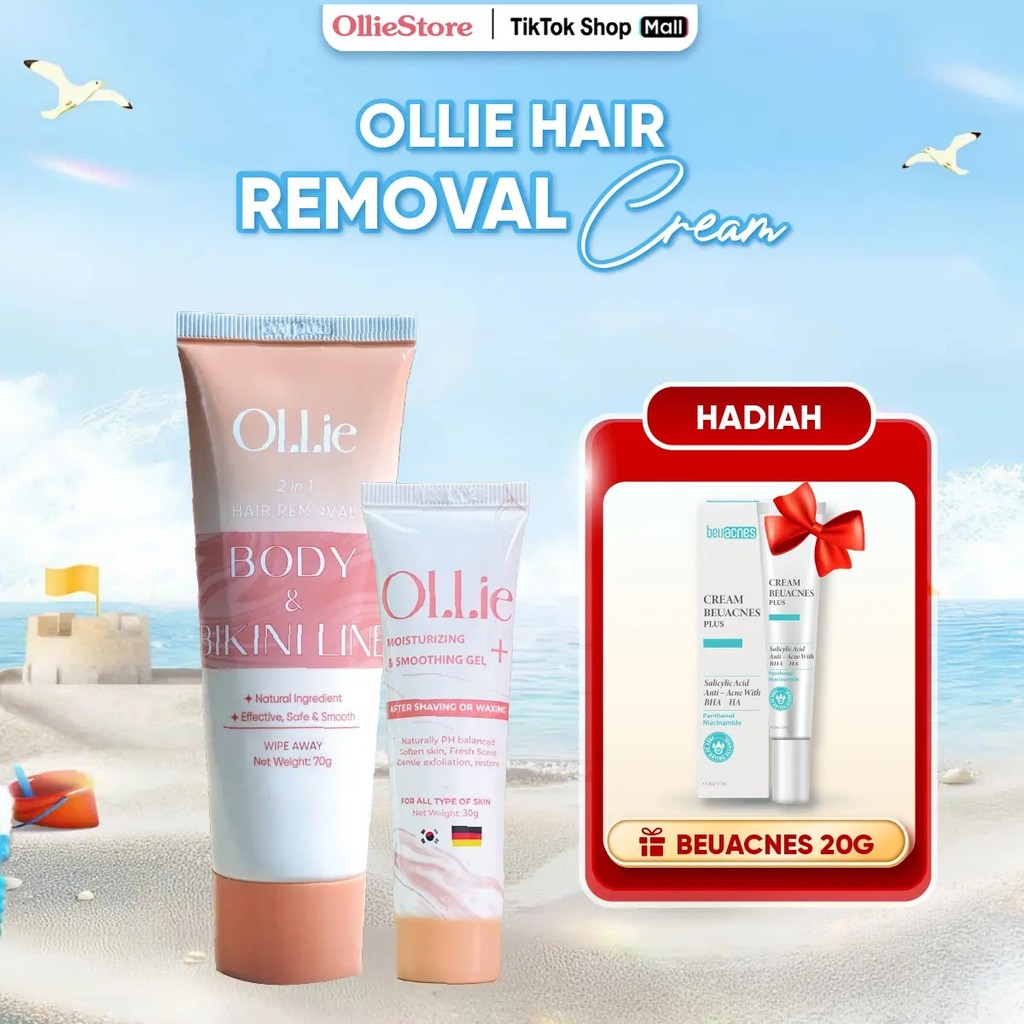 รวมกัน 1 ครีมกําจัดขน OLLIE - 1 OLLIE Hair Growth Inhibitor Gel ครีมกําจัดขนอ่อนโยน ครีมโกนหนวดสําหร