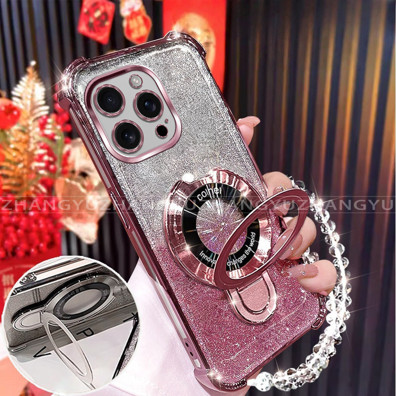 เคสสําหรับ iPhone 15 16 pro max 15 16 plus 16E SE4 เคสโทรศัพท์ U-รูปไร้สายชาร์จวงเล็บสี่มุม anti dro