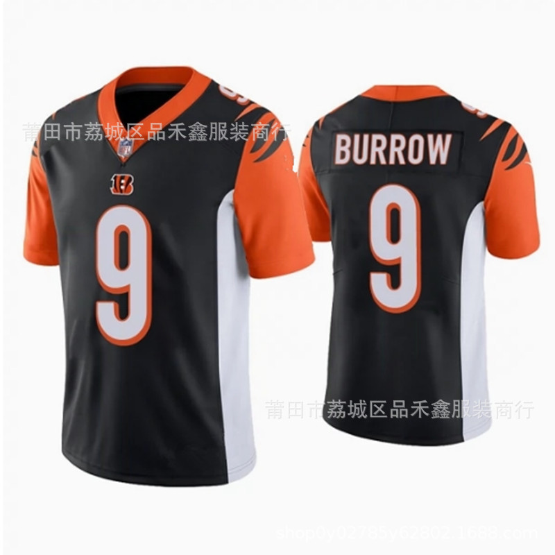 ส่งเร็ว!!เสื้อรักบี้ Cincinnati Tigers Cincinnati Bengals No. 9 Joe Burrow Jersey Men