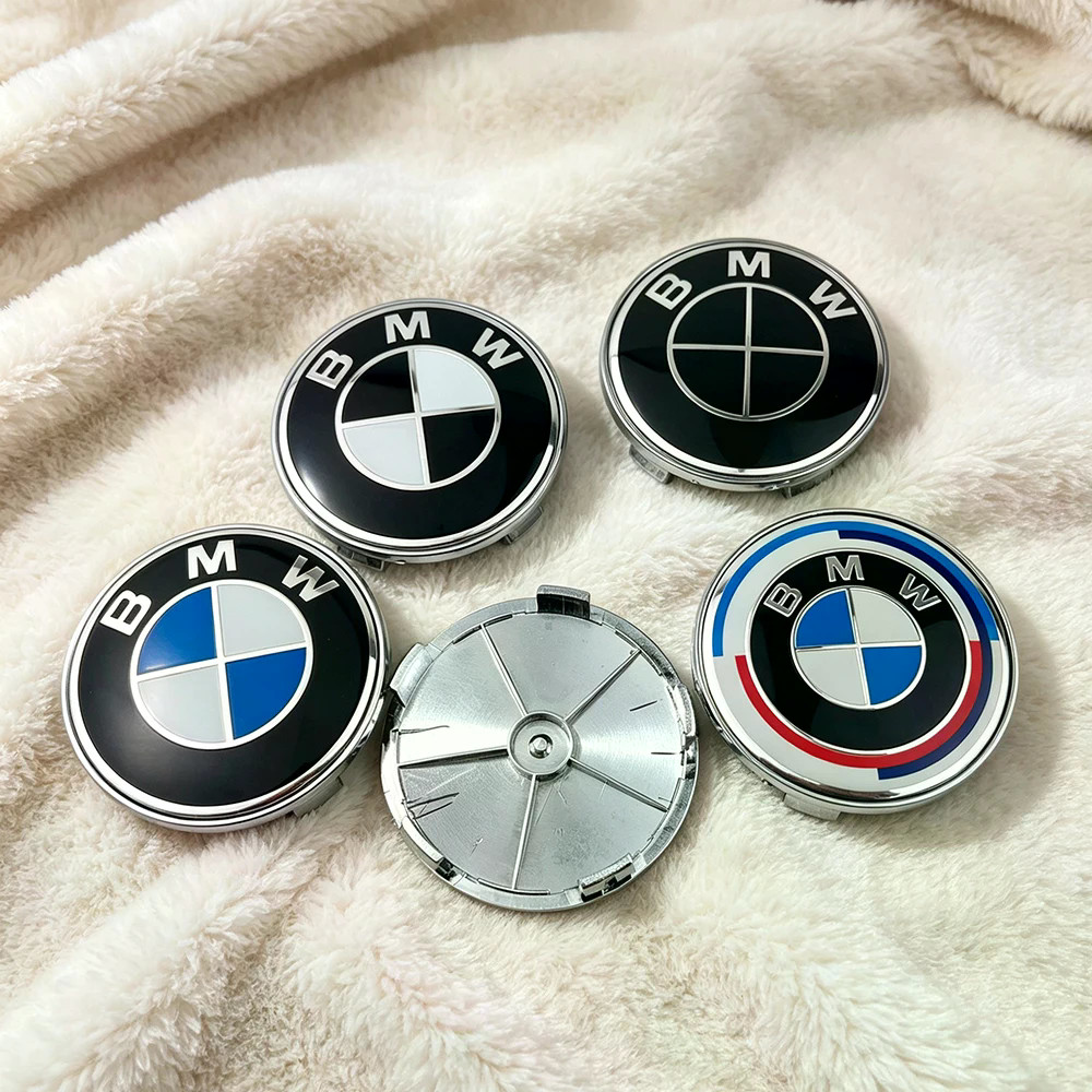 4 PC 68 มม.ศูนย์ล้อหมวกป้ายสัญลักษณ์ 50th Anniversary สําหรับ BMW M Emblem E46 E36 E34 F10 E90 F30 E