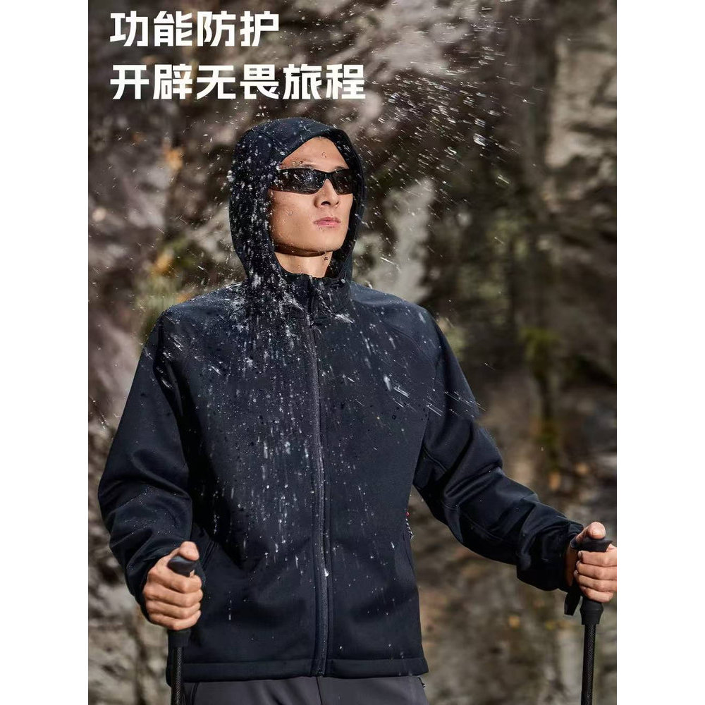 รุ่นช้าง 8th Generation Mens Hooded Fleece Soft Shell เสื้อผ้า Omi Technology Thermal Reflection The