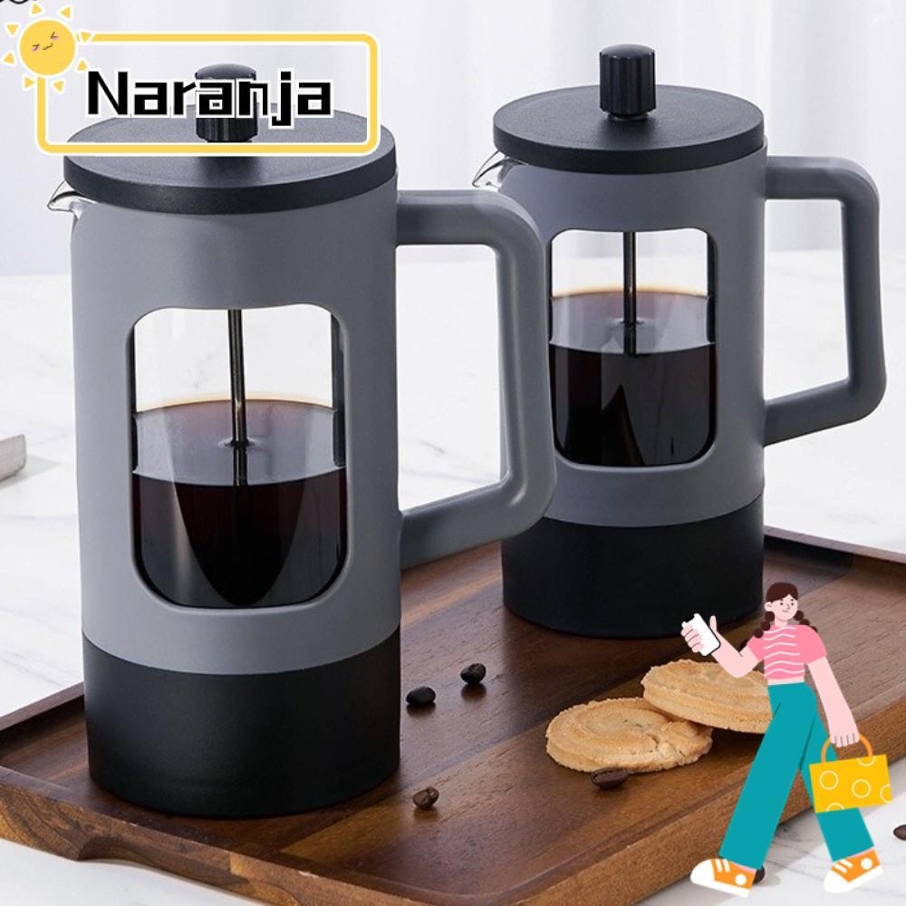 NARANJA Tea Coffee Brewer, Borosilicate Glass ทนความร้อน French Press เครื่องชงกาแฟ, แบบพกพามัลติฟัง
