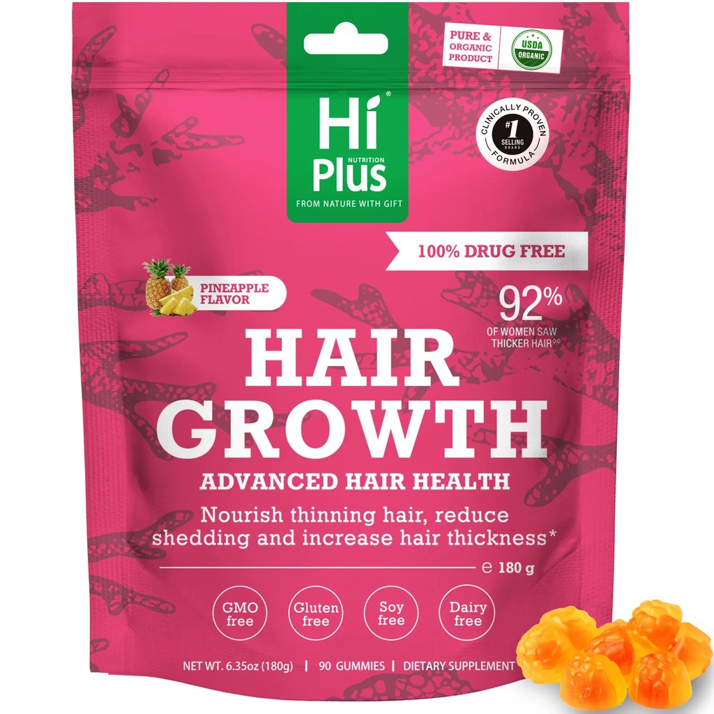 HiPlusHairGrowthAclerator–VitaminHealthcare–ForThicker,Nourishing&Loss,WithPrramentCollagenComple,Bi