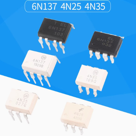 CY4N35 EL4N35 4N35 DIP6 In-Line Photocoupler Isolator Optocoupler ทรานซิสเตอร์เอาต์พุต