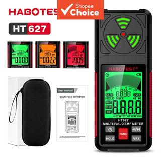 One Piece HABOTEST HT627 EMF Meter, เครื่องตรวจจับรังสีแม่เหล็กไฟฟ้า 3-In-1 สําหรับแม่เหล็กไฟฟ้าและการวัด RF
