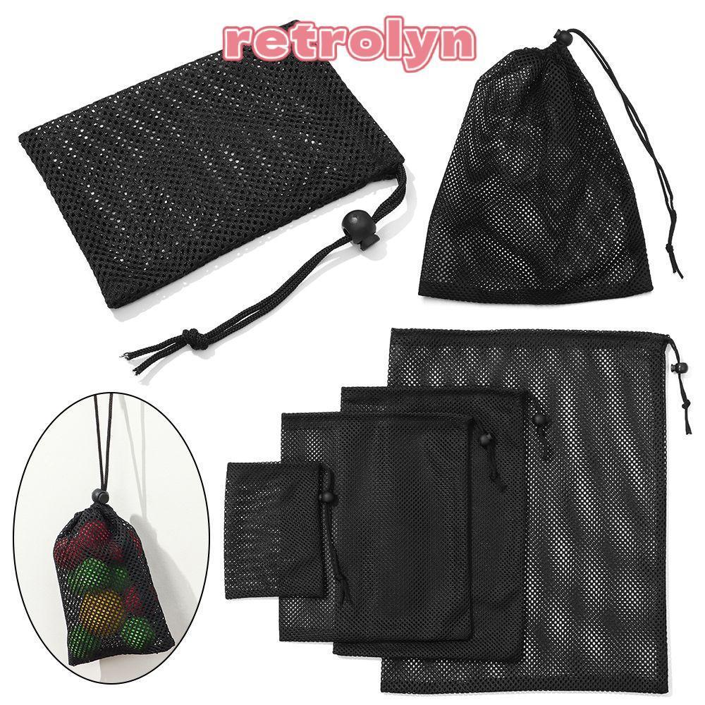 RETROLYN Mesh Drawstring Bag Outdoor Multi Purpose Home Laundry Bag