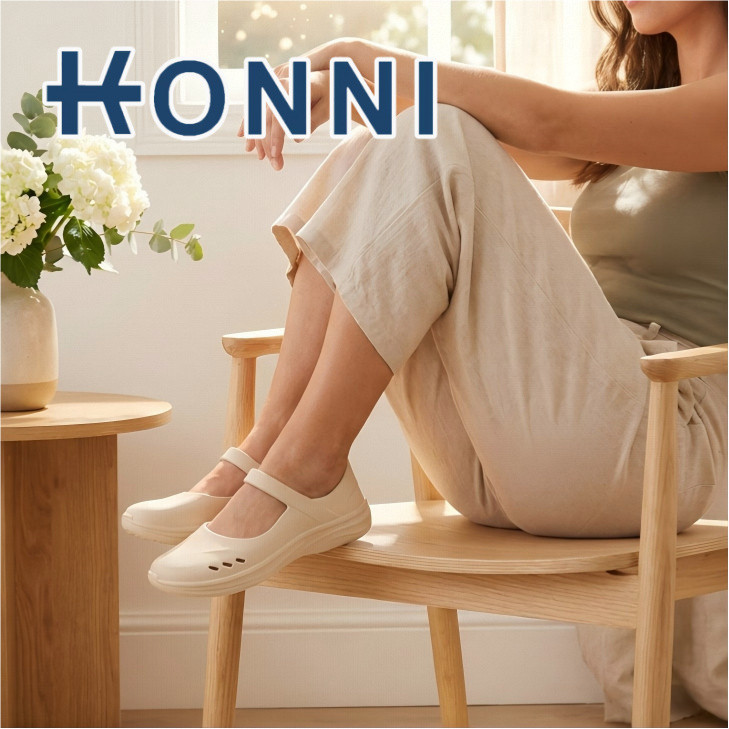 KONNI รองเท้าแมรี่เจน ฟีลบัลเล่ต์บัลใจ ใส่สบายานิ่ม EVA รองเท้าใส่ในบ้าน รองเท้าแตะหัวโตผู้หญิง