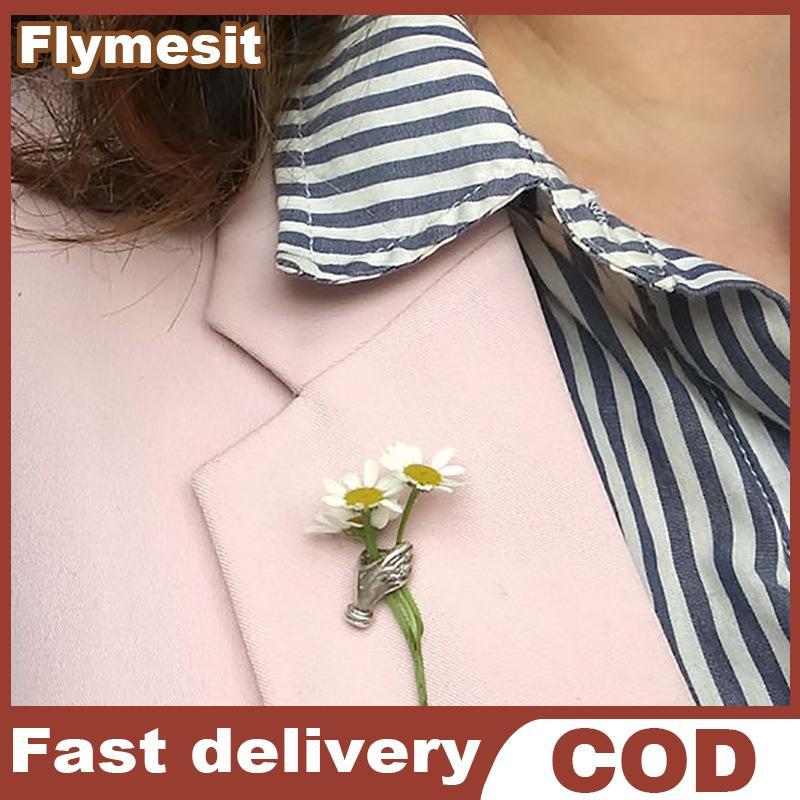 Flymesit Chic Alloy มือถือดอกไม้เข็มกลัด Pin Scratch ทนอเนกประสงค์ชุดอุปกรณ์เสริมสําหรับผู้หญิง Casual Outing วันที่สวมใส่ EN