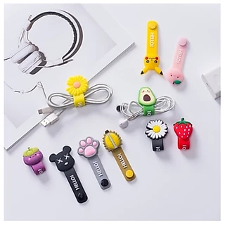(🇹🇭พร้อมส่ง) ที่รัดสายชาร์จ ที่รัดสายหูฟัง สายรัด ลายการ์ตูน มีหลายลายให้เลือก ส่งไว