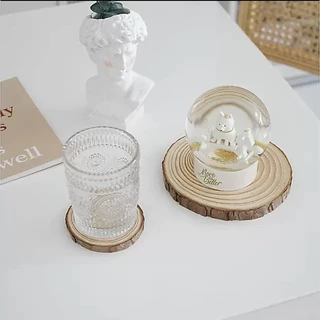 [ร้านไทย] แผ่นรองแก้ว ✨ แผ่นไม้ธรรมชาติ เศษไม้ DIY ที่รองแก้ว สำหรับเป็น พร็อพถ่ายรูป รองสินค้า ตกแต่งบ้าน จัดบูธ