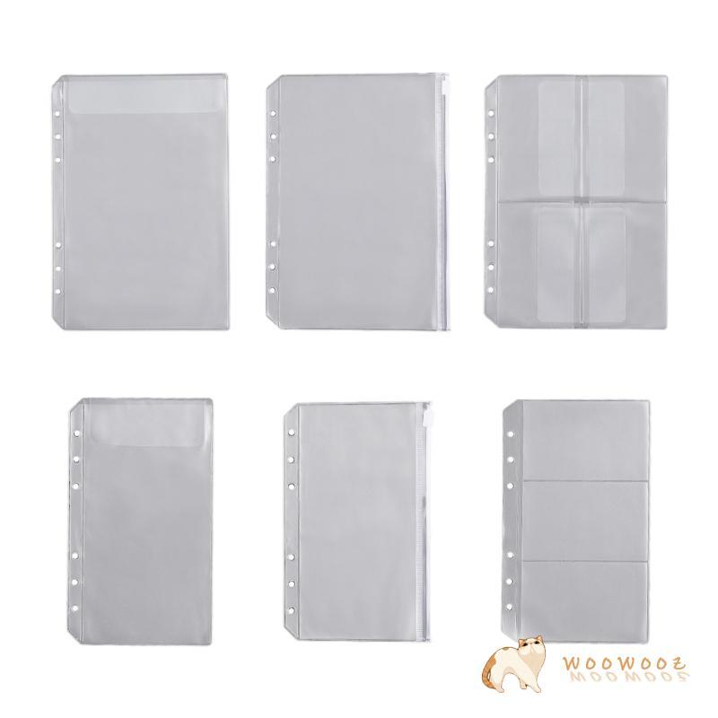 WOW 10 ชิ้นชุด PVC Notebook Binder กระดาษรีฟิลโฟลเดอร์ Binder โปร่งแสง