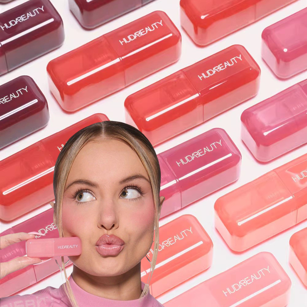 Huda Beauty Soft Glow Liquid Blush Filter ง่ายต่อการทายาวนานกันน้ํา Blusher ฟองน้ําหัวแปรงลิปกลอสหายาก