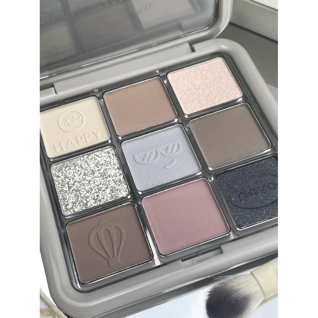 พาเลทตา 4u2 พาเลทตา odbo พาเลทตา sivanna Novo Nine-Color Eyeshadow Palette Black Smoky Makeup Grey P