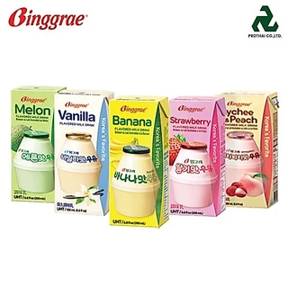 BINGGRAE FLAVORED MILK DRINK บิงเกร เฟลเวอร์ มิลค์ ดริ้งค์ (นมยูเอชที รสผลไม้)