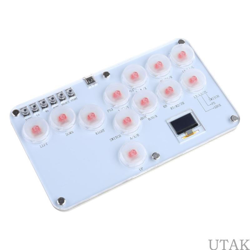 TAKE Fighting Game Controller ไฟ LED Street Fighting จอยสติ๊ก 12 คีย์คีย์บอร์ดต่อสู้อาเขต Latency ต่