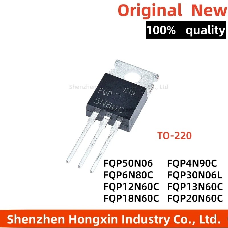 5ชิ้น FQP12N60C FQP50N06 FQP4N90C FQP6N80C FQP30N06L FQP13N60C FQP18N60C/20N60C ทรานซิสเตอร์เอฟเฟกต์