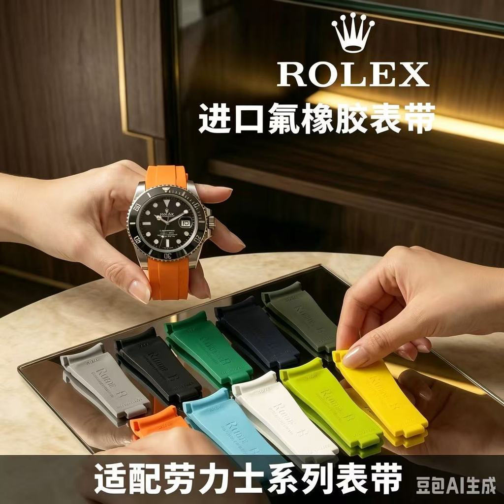สายนาฬิกายาง FKM สําหรับ Rolex Submariner Daytona Datejust Explorer GMT-Master II – Heavier, Softer,