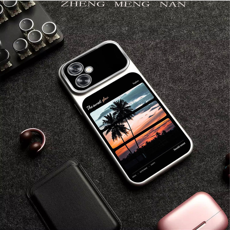 เหมาะสําหรับ OPPO A79 OPPO A73 5G OPPO A8 OPPO A31 2020 ใหม่ 3D พิมพ์เต็มหน้าจอเคสโทรศัพท์สีเงินด้าน