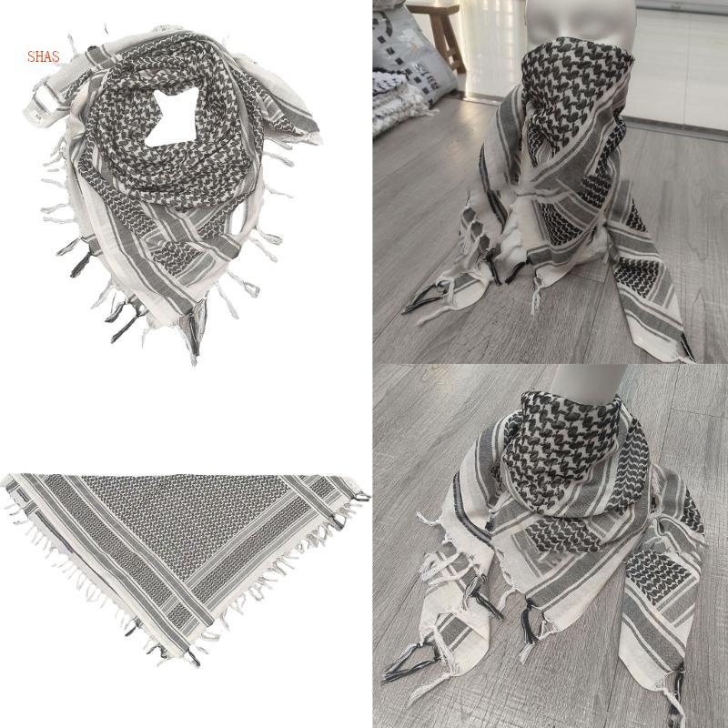 Shas ผ้าพันคออาหรับ Wrap Unisex แฟชั่น Badana Wrap ผ้าพันคอ Shemagh ผู้ชายผ้าพันคอ Head Wrap