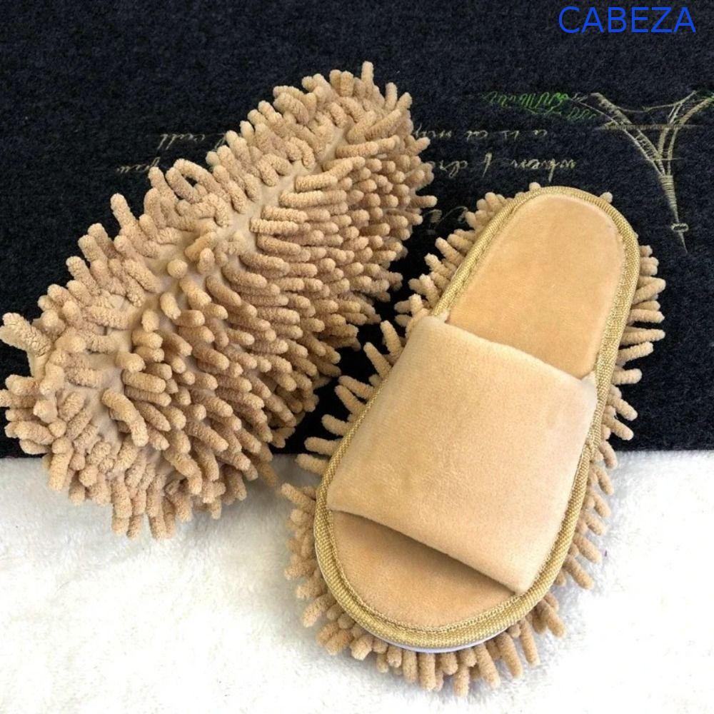 รองเท้าถูพื้น CABEZA, รองเท้าแตะเช็ดไมโครไฟเบอร์ซักได้, เครื่องมือทําความสะอาดนุ่มแบบพกพาเปิดรองเท้าแตะทําความสะอาดห้องนอน