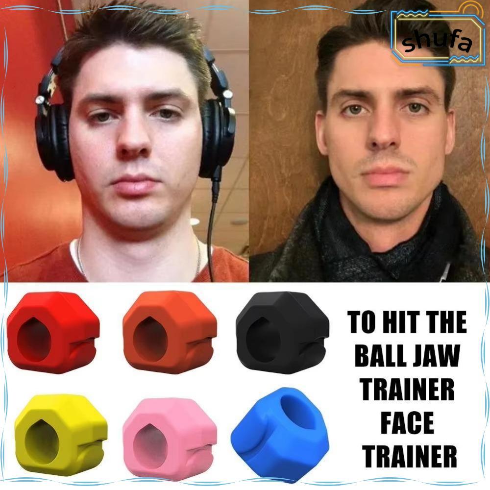 SHUFA Jawline Exerciser, BPA ฟรีซิลิโคน Jaw Trainer, Exerciser Shaper Gum เม็ด Anti-stress นวด Ball 