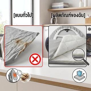 ผ้าคลุมโต๊ะรีดผ้า ผ้ารองรีดสะท้อนความร้อน แถบยางยืดปรับระดับได้ บุฟองน้ำหนา กันผ้าไหม้ทนความร้อนสูง เหมาะโต๊ะรีดผ้าแนวตั้งทุกรุ่น