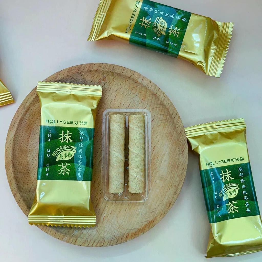 2026 สินค้าใหม่ Good Neighbor Filled Egg Roll Matcha Strawberry Milk Caramel Cocoa Tray Two Packs Bu