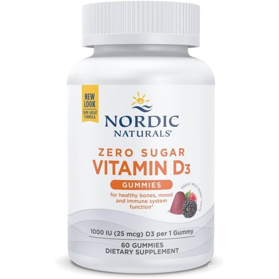 Nordic s Zero Sugar D3 Wild Berry 60 1000 IU D3 รสชาติที่ยอดเยี่ยม Healthy Bs Mood & Immune System F