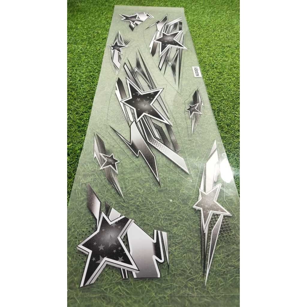Scoopy All New Diesel Star Striping Sticker และ New Star Motif Transparent UV Polet Sticker